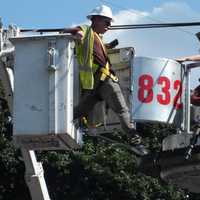 <p>Glen Rock firefighters rescue the stranded cable guy.</p>