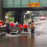 RAINSTORM: Fair Lawn, Elmwood Park Firefighters Rescue Stranded Car Occupants