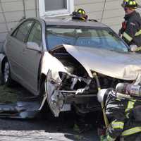 Three-Vehicle Collision Sends Car Crashing Into Midland Park Home