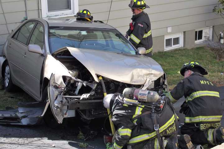 Three-Vehicle Collision Sends Car Crashing Into Midland Park Home