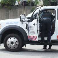 <p>Andrew Velardo, 34, of Bergenfield, left the doors of the tow truck open and simply walked away from the scene, police said.</p>