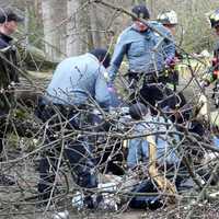 <p>Responders worked swiftly to free the victim.</p>