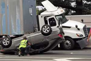 Videos Show Cause Of Rt. 17 Tractor-Trailer Crash That Ejected Passenger, Rochelle Park PD Says