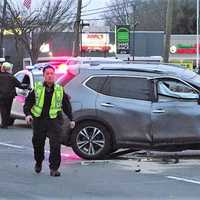 <p>An ambulance took the driver to Hackensack University Medical Center.</p>