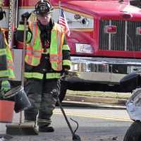 <p>A flatbed tow truck removed the mini-van.</p>