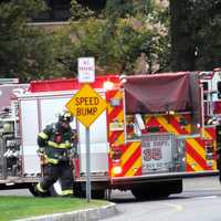 <p>Firefighters quickly doused the ceiling blaze at the Alexander Hamilton School in Glen Rock on Wednesday, Oct. 18.</p>