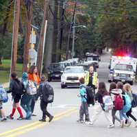 <p>Everything went smoothly as the youngsters were brought from the K-5 school on Harristown Road to the nearby Academy of Our Lady around 8:30 a.m. Oct. 18.</p>