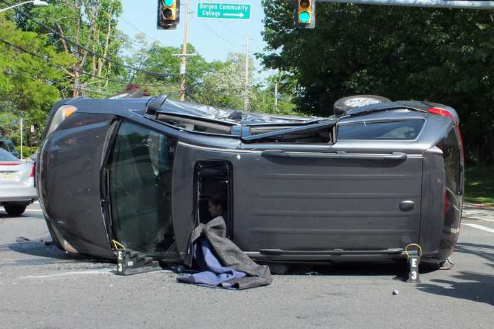 Rescuers Free Driver In Paramus Minivan Crash