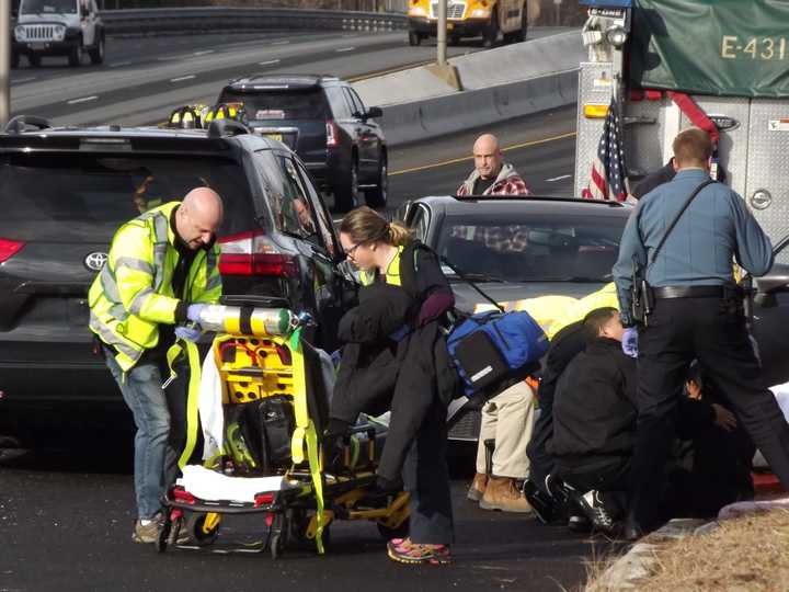 Ambulances from Ramsey, Upper Saddle River and the Valley Hospital responded to the crash near Spring Street a little after 10 a.m.