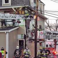 <p>The fire damaged the rear of the building.</p>