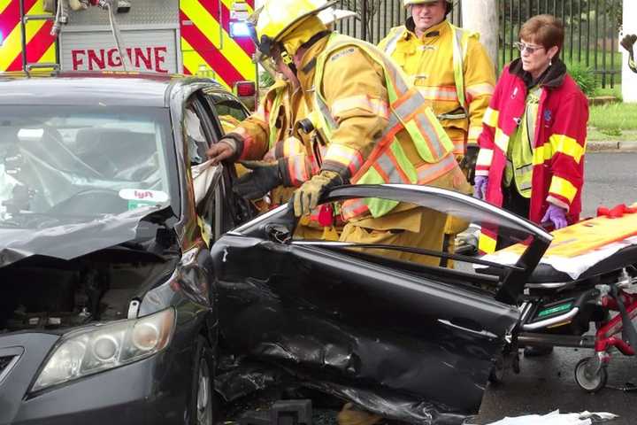 Driver Hospitalized In Crash Outside New Bridge Medical Center In Paramus