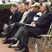 <p>Ridgewood veterans, officials and residents gathered for the annual ceremony in Van Neste Square.</p>