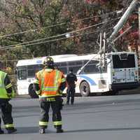 Bus Downs Utility Pole In Paramus