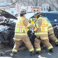 <p>Fair Lawn firefighters freed the driver.</p>