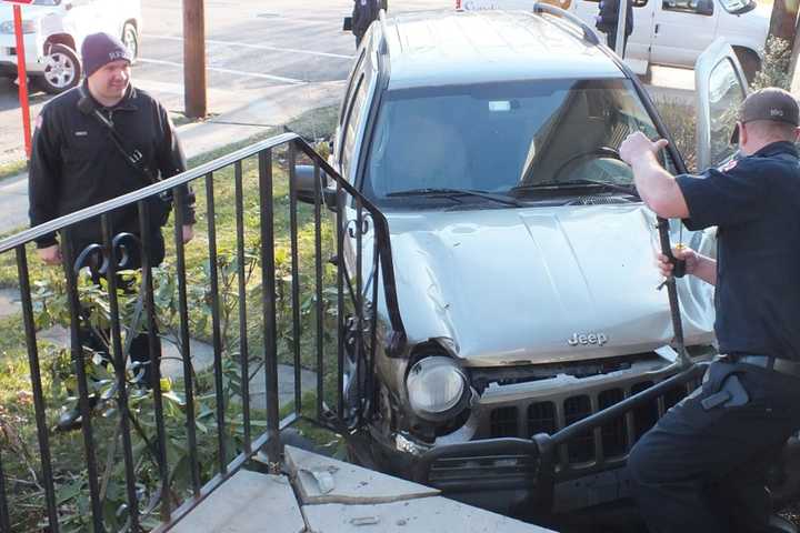 Crash Sends Jeep Into Ridgewood Building