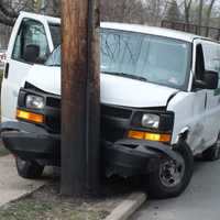 Van Whacks Utility Pole In Fair Lawn