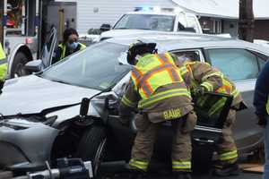 Driver OK After Sedan Slams Into Tree In Fair Lawn