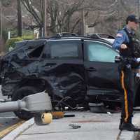 <p>The Toyota SUV got the worst of the multi-vehicle collision in Paramus.</p>