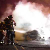 Paramus Firefighters Douse Lexus Blaze Outside Route 17 Stop & Shop