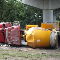 Cement Mixer Tips Off Paramus Highway