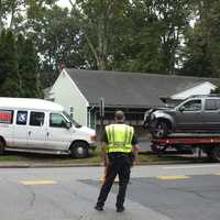 <p>The ambulette ended up on a Washington Township resident&#x27;s lawn.</p>