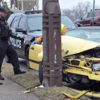 Convertible Coupe Slams Into Utility Pole In Fair Lawn