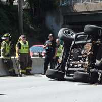 <p>At the scene on northbound Route 208 in Hawthorne.</p>