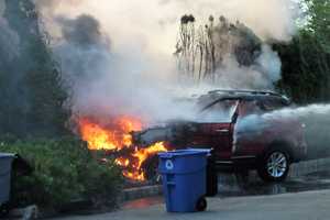 SUV Fire Doused In Glen Rock
