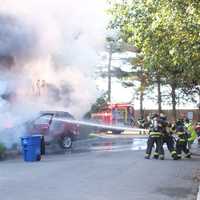 <p>Glen Rock firefighters douse SUV blaze.</p>