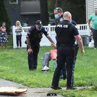 <p>The SUV shattered a portion of a utility pole before overturning on Prospect Street in Glen Rock.</p>