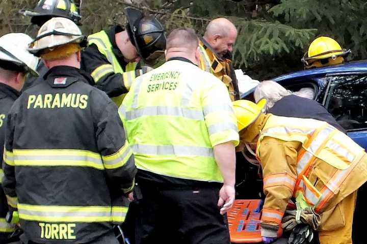 Double Amputee's Sedan Plows Through Paramus Bank Fence