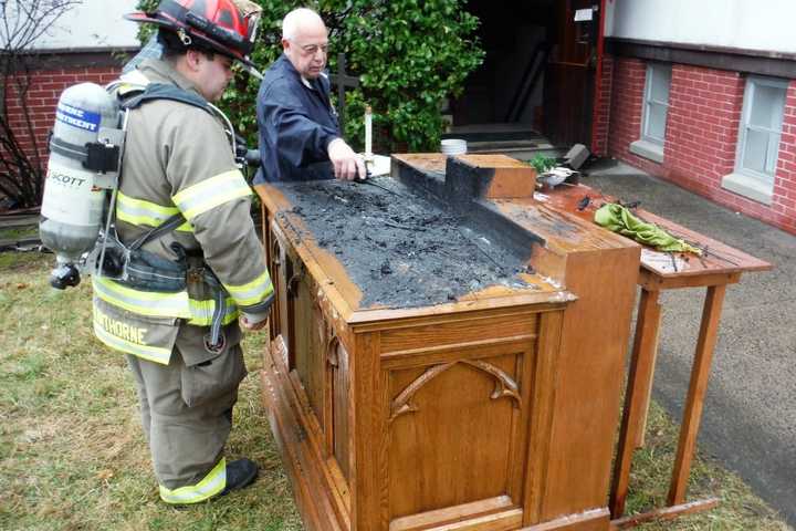 Altar Fire Clears Hawthorne Church