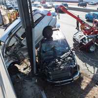 PHOTOS: Minivan Lands On Pickup Truck On Route 4