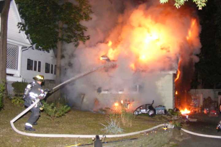 PHOTOS: Blaze Consumes Ridgewood Garage