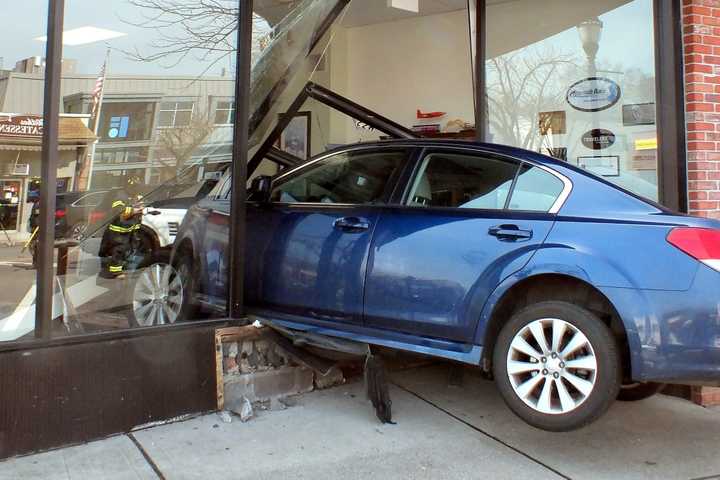 Sedan Smashes Into Glen Rock Storefront