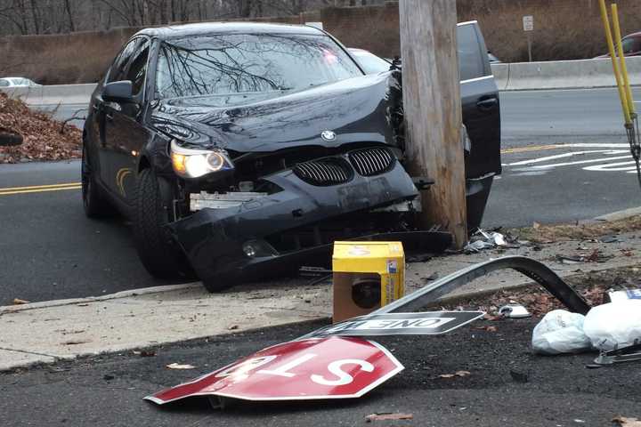 Teen Driver Slams New BMW Into Pole Off Route 17