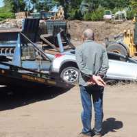 <p>Whoopsie -- the driver and his wife were OK after the mishap at Eisele&#x27;s in Paramus around 9:45 a.m. Sunday, May 28.</p>