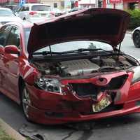 <p>The SUV collided with this Toyota sedan on East Ridgewood Avenue in Paramus.</p>