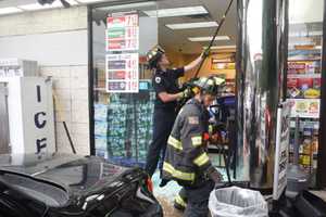 Jeep Crashes Into Ridgewood Service Station Convenience Store