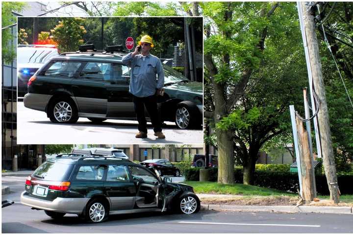 SUV Splits Utility Pole, Busy Paramus Intersection Closed Most Of Day