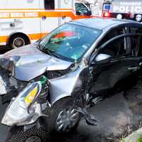 <p>The Nissan Versa barreled across Ridgewood Avenue near Paramus Road, mounted a sidewalk and slammed into the tree shortly before 11:30 a.m. Wednesday, July 5.</p>