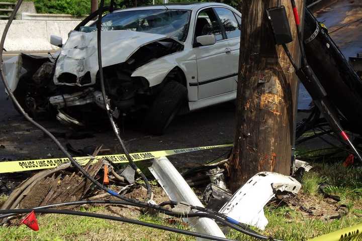 Paramus PD Arrests Driver Of BMW That Slammed Into Route 17 Utility Pole