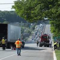 <p>Southbound Route 17 was closed in Upper Saddle River for nearly an hour.</p>