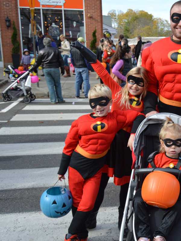 Trick-Or-Treaters Hit Main Street In Ridgefield For Halloween Fun