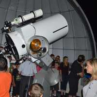 <p>Visitors at the William D. McDowell Observatory at DeKorte Park in Lyndhurst.</p>