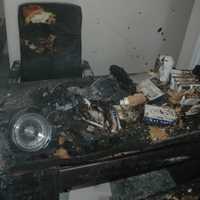 <p>The office was severely damaged.</p>