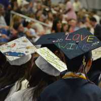 <p>Scores of Carmel High School's 2016 graduates attended commencement with mortarboard art.</p>