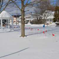 <p>Monroe&#x27;s Caitlin Loehr created the Valentine-themed artwork now on the Stepney Green in Monroe.</p>