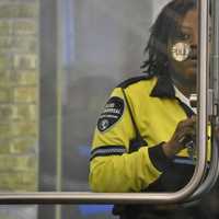 <p>A security guard following Saturday night&#x27;s incident at the Garden State Plaza in Paramus.</p>