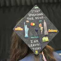 <p>Scores of Carmel High School's 2016 graduates attended commencement with mortarboard art.</p>